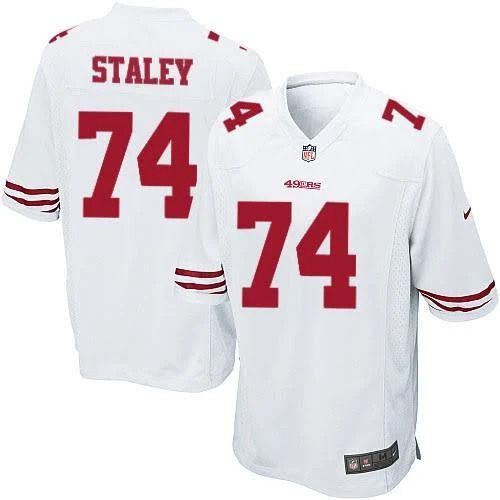Cheap Men San Francisco 49ers 74 Joe Staley Nike White Game Player NFL Jersey